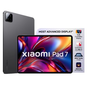 Xiaomi Pad 7 |Qualcomm Snapdragon 7+ Gen 3 |28.35cm(11.16") Display |12GB, 256GB |3.2K CrystalRes Display |HyperOS 2 |68 Billion+ Colours |Dolby Vision Atmos |Quad Speakers |Wi-Fi 6e